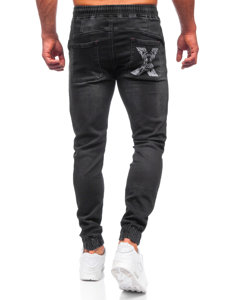 Pantalon jogger en jean pour homme noir Bolf R31123W1