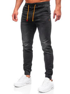 Pantalon jogger en jean pour homme noir Bolf R31123W1