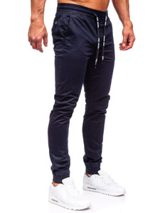 Pantalon jogger en tissu pour homme bleu foncé Bolf KA6078