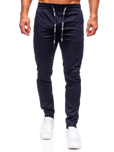 Pantalon jogger en tissu pour homme bleu foncé Bolf KA6078