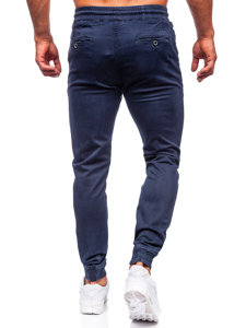 Pantalon jogger en tissu pour homme bleu foncé Bolf KA6792