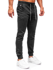 Pantalon jogger en tissu pour homme noir Bolf KA6792