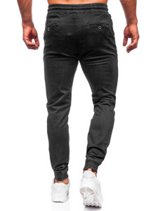 Pantalon jogger en tissu pour homme noir Bolf KA6792