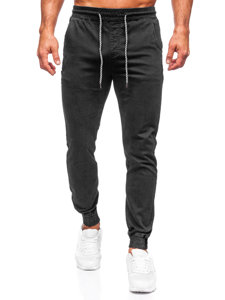 Pantalon jogger en tissu pour homme noir Bolf KA6792