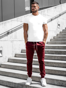 Pantalon jogger pour homme bordeaux Bolf KA951