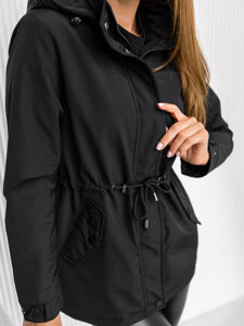 Parka de transition à capuche pour femme noire Bolf 7018