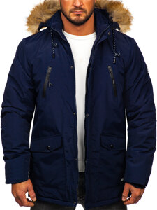 Parka d'hiver alaska pour homme bleue encre Bolf WX032D