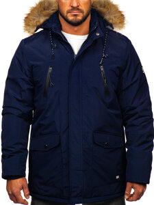 Parka d'hiver alaska pour homme bleue encre Bolf WX032D