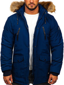 Parka d'hiver alaska pour homme bleue foncée Bolf WX032C