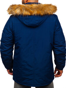 Parka d'hiver alaska pour homme bleue foncée Bolf WX032C