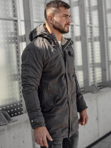 Parka d'hiver en coton pour homme graphite Bolf EX838A