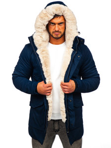 Parka d'hiver pour homme bleue foncée Bolf M115