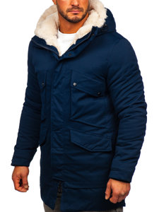 Parka d'hiver pour homme bleue foncée Bolf M115