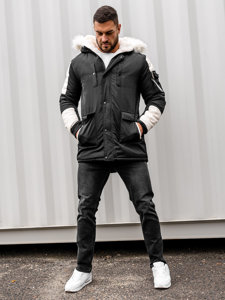 Parka d'hiver pour homme noire Bolf JP5832A