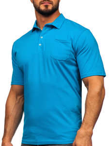 Polo en coton pour homme turquoise Bolf 143006