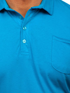 Polo en coton pour homme turquoise Bolf 143006