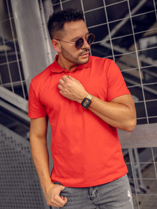 Polo en rayures pour homme rouge Bolf 8T80A