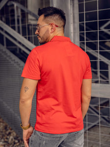 Polo en rayures pour homme rouge Bolf 8T80A