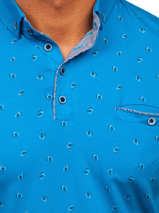 Polo pour homme turquoise Bolf 192657