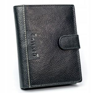 Portefeuille pour homme en cuir noir 3082