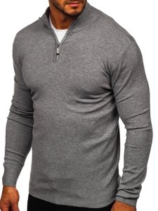 Pull à col montant pour homme gris Bolf YY08