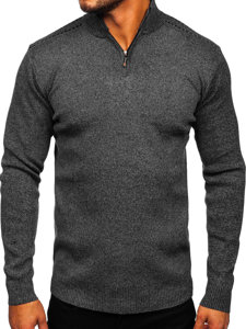 Pull à col montant pour homme noir Bolf S8279