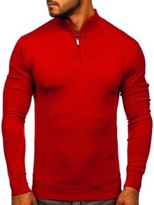 Pull à col montant pour homme rouge Bolf YY08