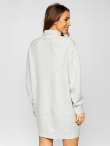 Pull à col roulé long oversize pour femme gris Bolf J51882