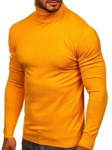 Pull à col roulé pour homme jaune sans imprimé Bolf YY02  