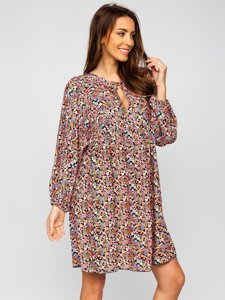 Robe à fleurs pour femme noire Bolf 3019