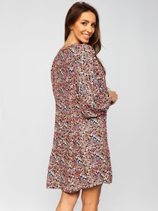 Robe à fleurs pour femme noire Bolf 3019