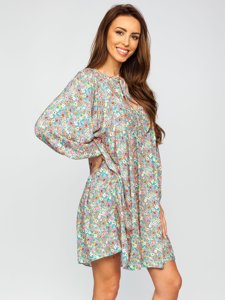 Robe à fleurs pour femme verte Bolf 3019