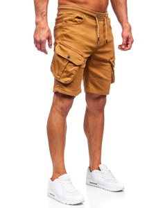 Short cargo en matériau pour homme camel Bolf 384K