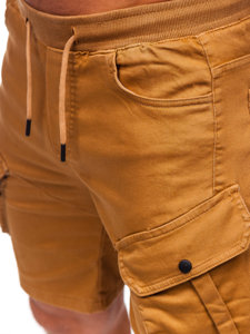 Short cargo en matériau pour homme camel Bolf 384K