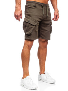 Short cargo en matériau pour homme kaki Bolf 384K