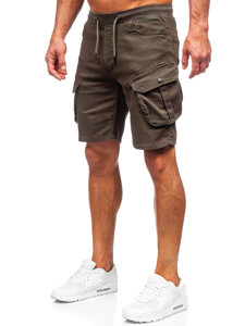 Short cargo en matériau pour homme kaki Bolf 384K