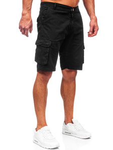 Short cargo en tissu pour homme noir Bolf J707