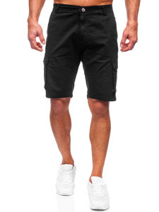 Short cargo en tissu pour homme noir Bolf J707