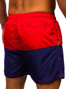 Short de bain pour homme rouge-bleu foncé Bolf HM062