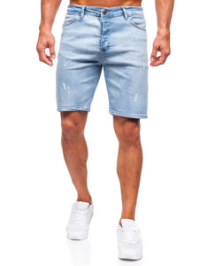 Short en jean pour homme bleu Bolf 0470