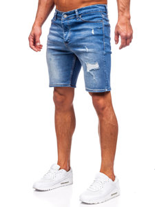 Short en jean pour homme bleu foncé Bolf 0458