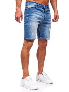 Short en jean pour homme bleu foncé Bolf 0458