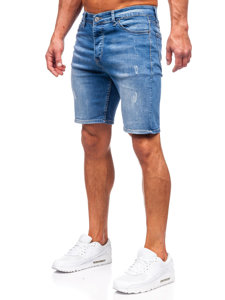 Short en jean pour homme bleu foncé Bolf 0466