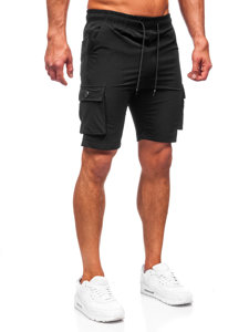 Short pantalon court cargo pour homme noir Bolf DC469