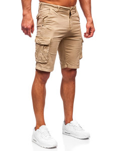 Short pantalon court de sport cargo pour homme beige Bolf XX160086