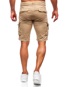 Short pantalon court de sport cargo pour homme beige Bolf XX160086