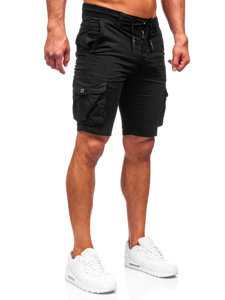 Short pantalon court de sport cargo pour homme noir Bolf BB70010