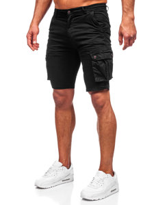 Short pantalon court de sport cargo pour homme noir Bolf BB70012