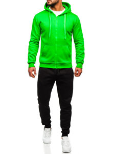 Survêtement à capuche avec fermeture éclair pour homme vert clair Bolf D004