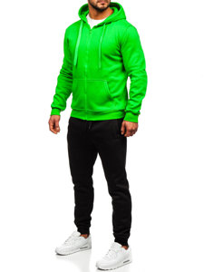 Survêtement à capuche avec fermeture éclair pour homme vert clair Bolf D004